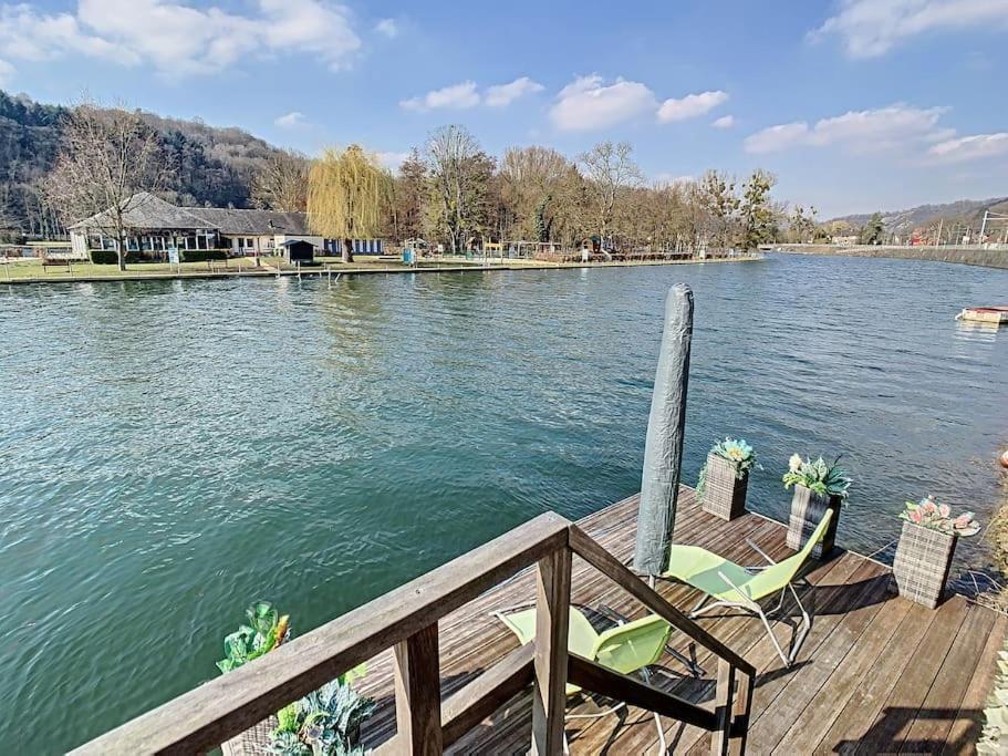 Vue Sur Meuse Avec Jacuzzi Et Sauna Exterieur. Yvoir Exterior foto